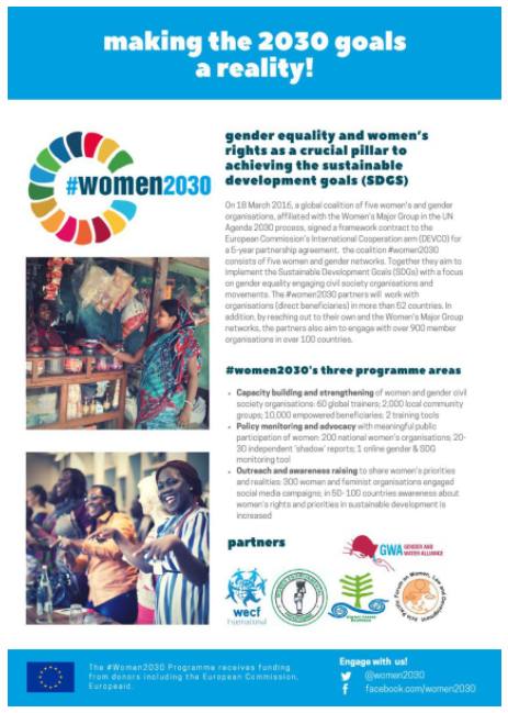 Global Forest Coalition #women2030 Flier: Gender Equality and