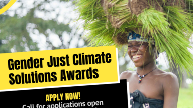 flyer for gender just climate solutions awards