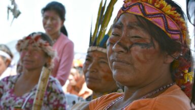 Guarani and Kaiowa women meeting with Fian International