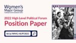 Flyer for Women's Major Group 2022 HLPF position paper