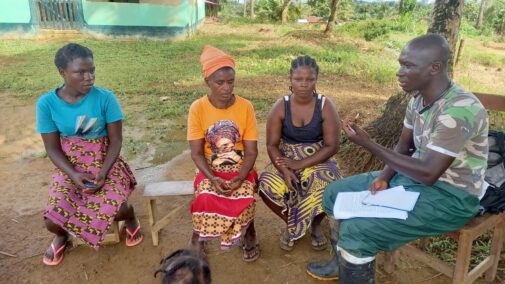 Liberia RICCE holding field interviews with women