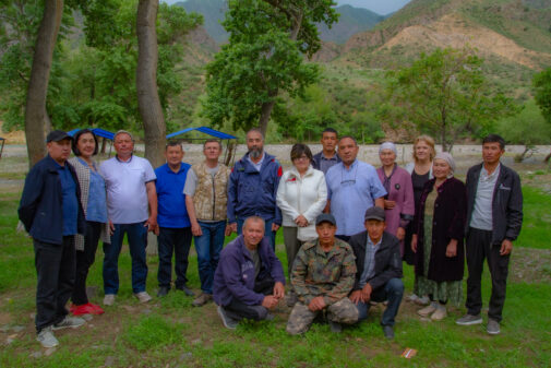 A group of people that met to discuss forest protection in Kyrgyzstan