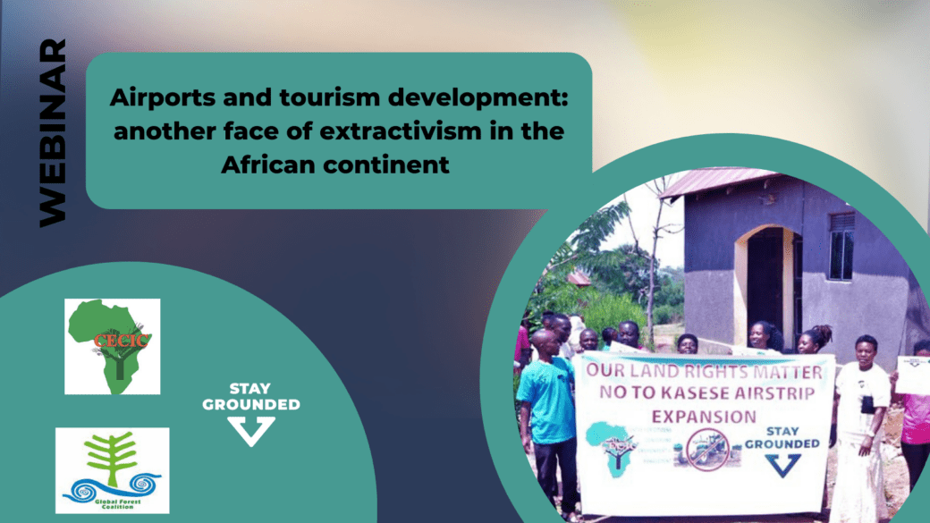Webinar banner: Airports and tourism development: another face of extractivism in the African continent