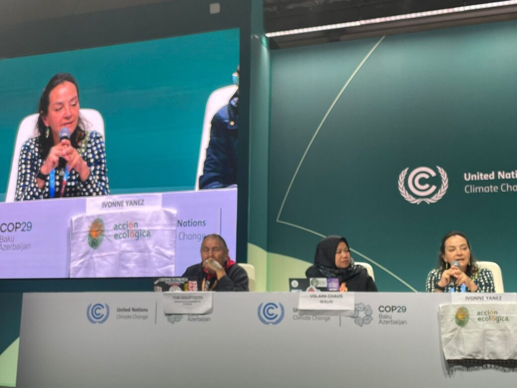 press conference with civil society represenatives speaking at cop29 in baku