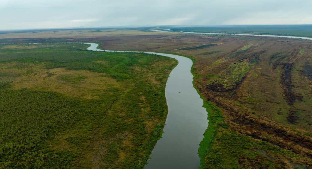 aerial view of the Paraguay River